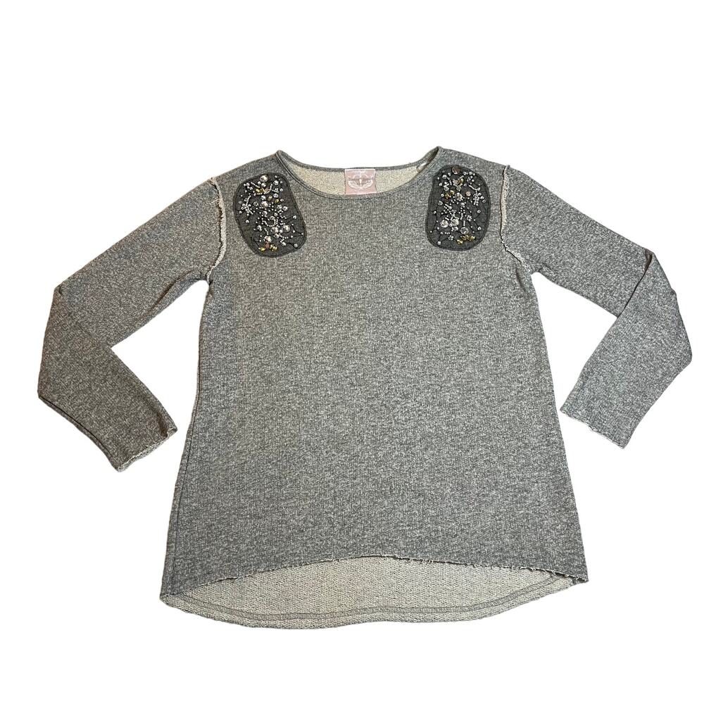 Romeo & Juliet Couture Embellished Shoulder Relaxed Fit Sweatshirt Size Small